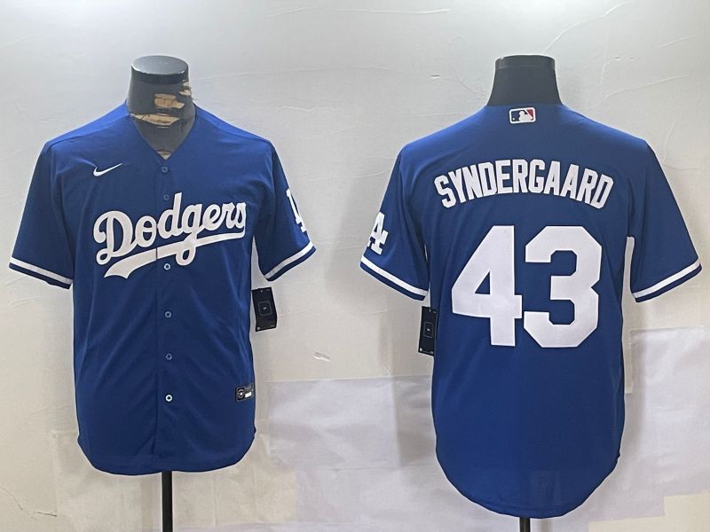Men Los Angeles Dodgers #43 Syndergaard Blue Game 2024 Nike MLB Jersey style 11202->los angeles dodgers->MLB Jersey